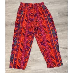 Vintage 80s Parachute Muscle Gym Pants MC Hammer Baggy Small B.G Basics Rayon‎